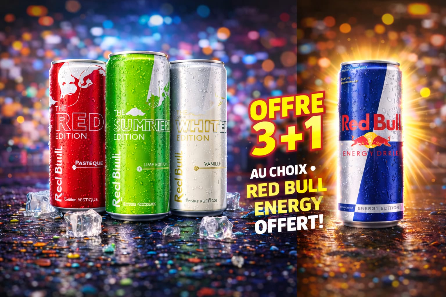 Pack Red Bull – 3 + 1 OFFERT