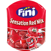 Sachet de bonbons Sensation red mix Fini 90g assortiment de gélifiés rouges